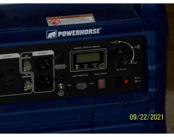 2 pc POWERHORSE 3500 watt inventer generators with electric start.