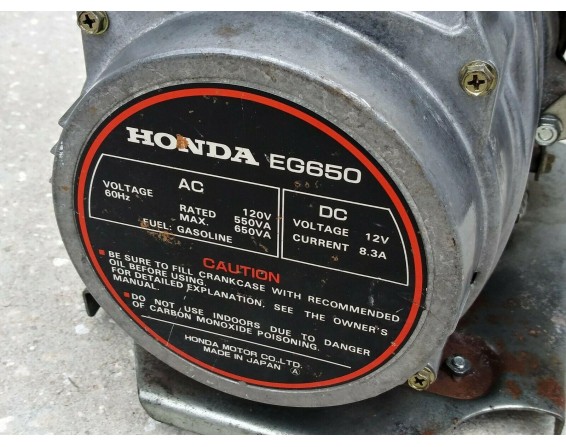 Honda Generator EG650 Gas Powered Portable Camping 650 Watt 120v 12v AC DC Japan